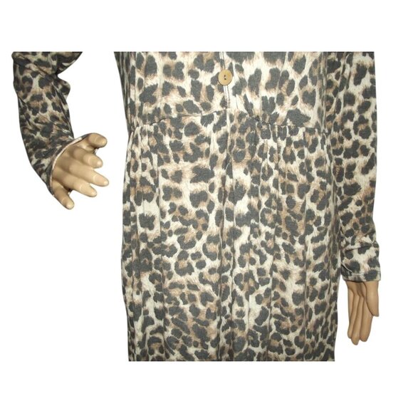 Hemish U.S.A. Dress Womens Size Small Animal Print Long Sleeve v-neck knit pocke - Picture 7 of 9